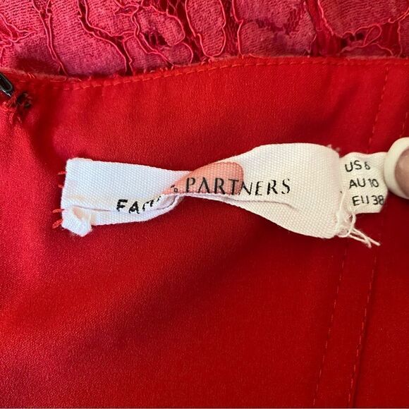 Red Holiday Lace Party Dress Fame & Partners The Max Size 6 - Picture 7 of 7